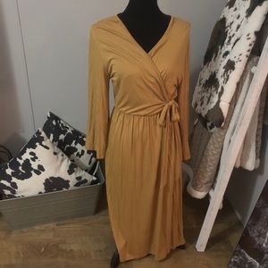 boutique mustard wrap dress